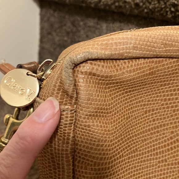 Clare V midi sac crossbody shoulder bag tan lizard leather - Picture 11 of 12